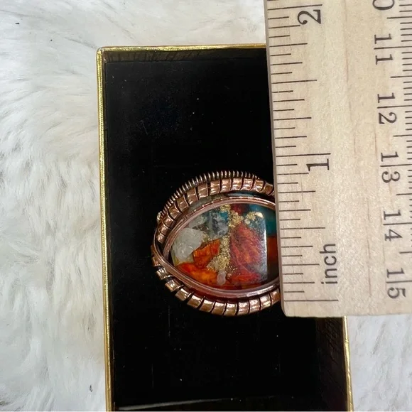 Oyster Copper Vintage Style Ring size 8.25 - Picture 6 of 7